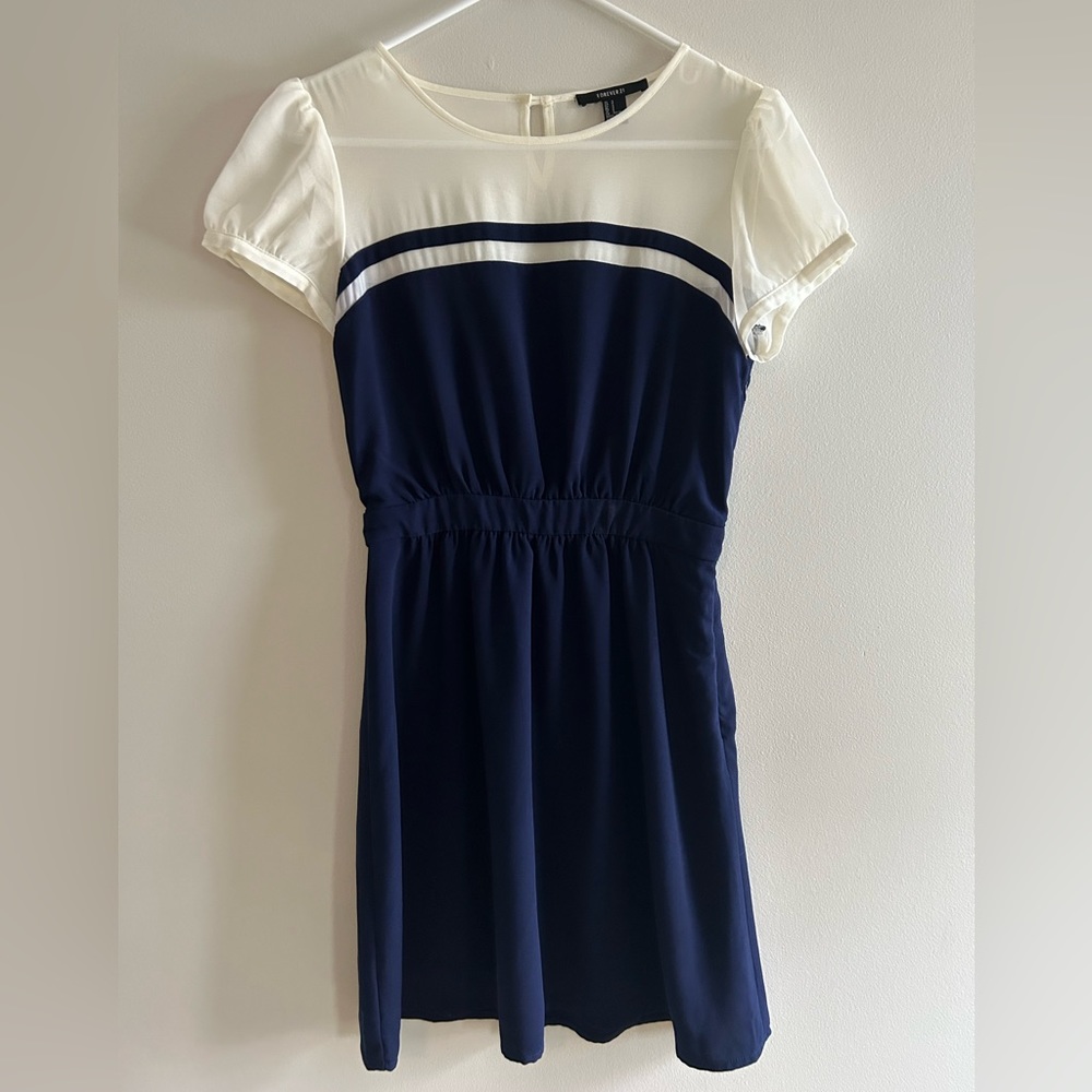 Forever 21 Navy and Sheer Dress